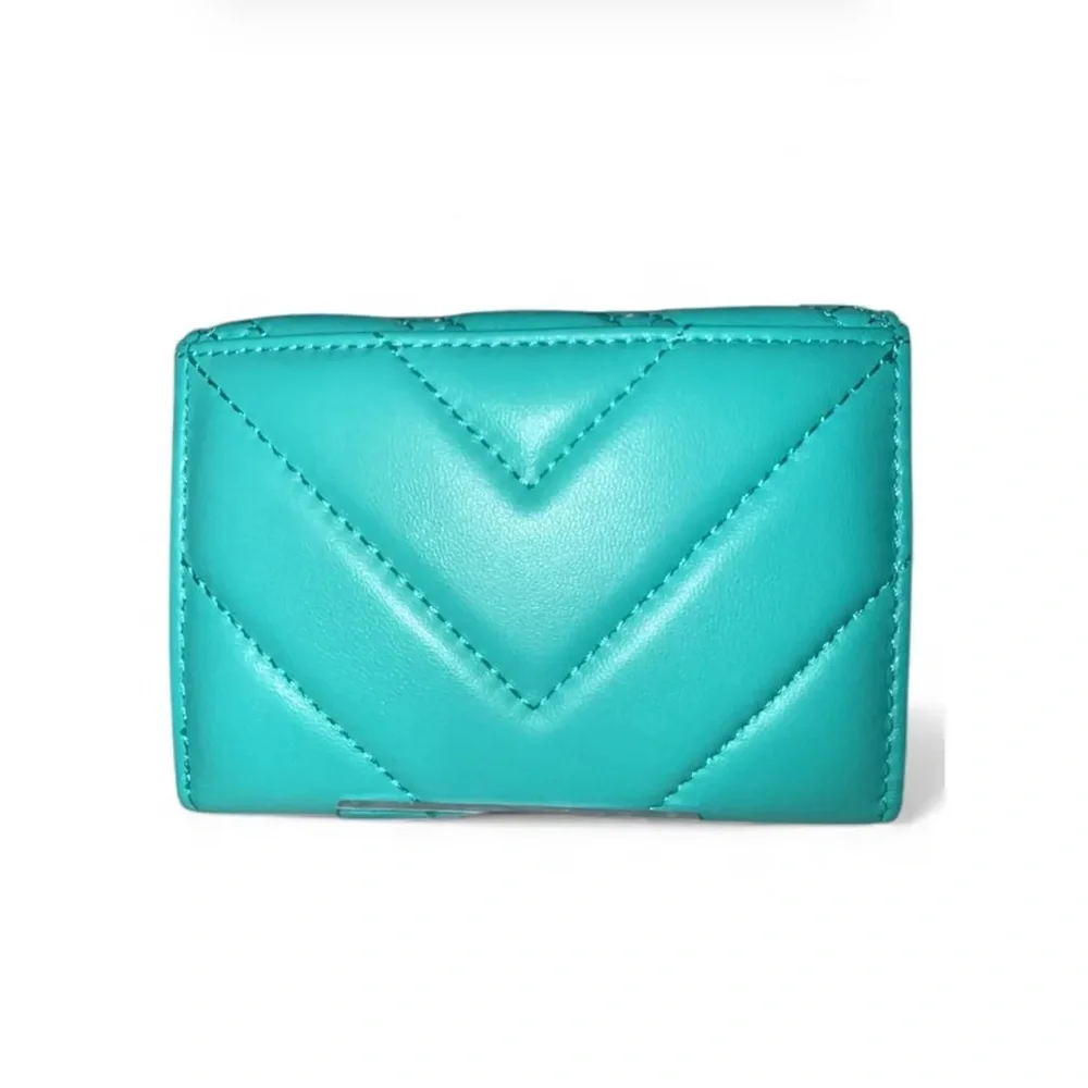 Kurt Geiger London Turquoise Trifold Card Holder - Picture 5 of 11
